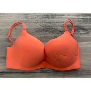 Victorias Secret Coral Push-Up Bra Size 36D Adjustable Straps & Supportive Fit